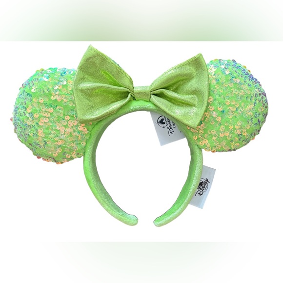 Disney Accessories - Disney Green Sequin Minnie Ear Headband with Shimmer Bow